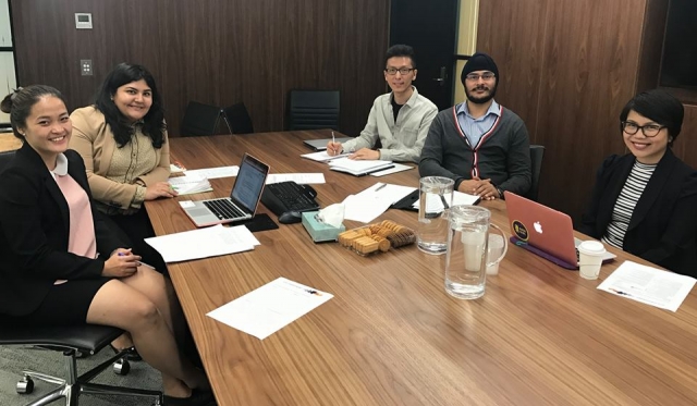 (L to R): Han, Tanushree, Hongbo, Harpreet and Yvette.